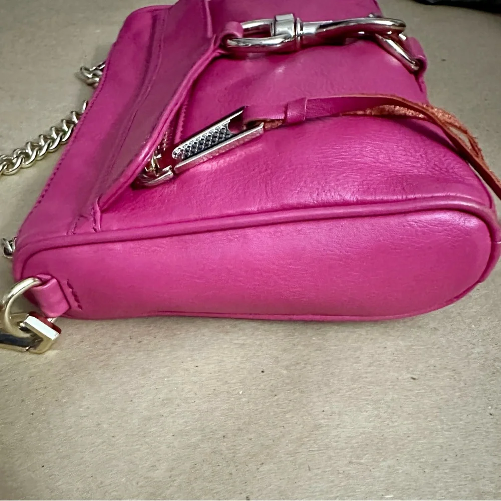 Rebecca Minkoff Mini MAC Hot Pink Leather Crossbody Shoulder Bag